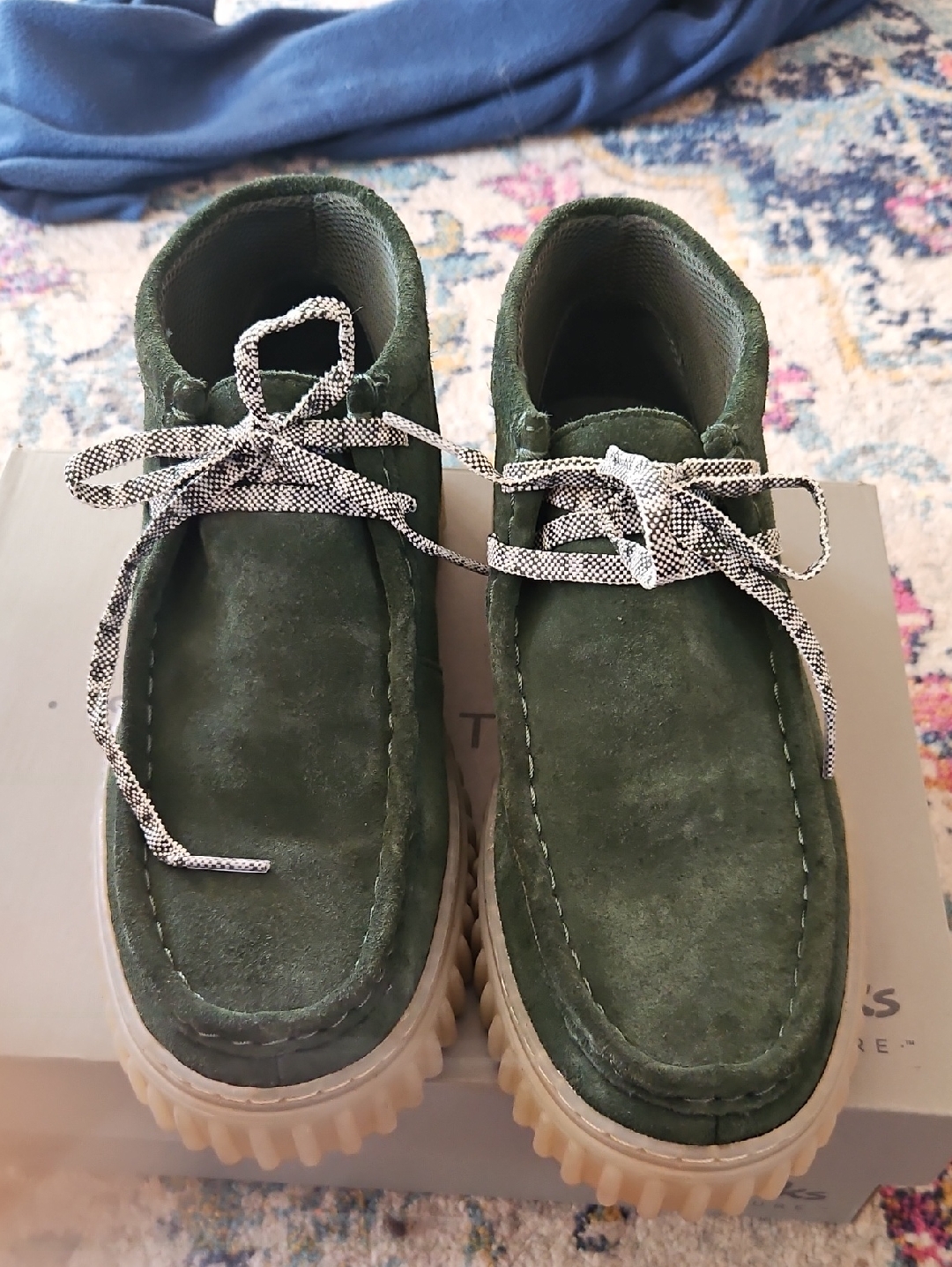Green Suede Clarks